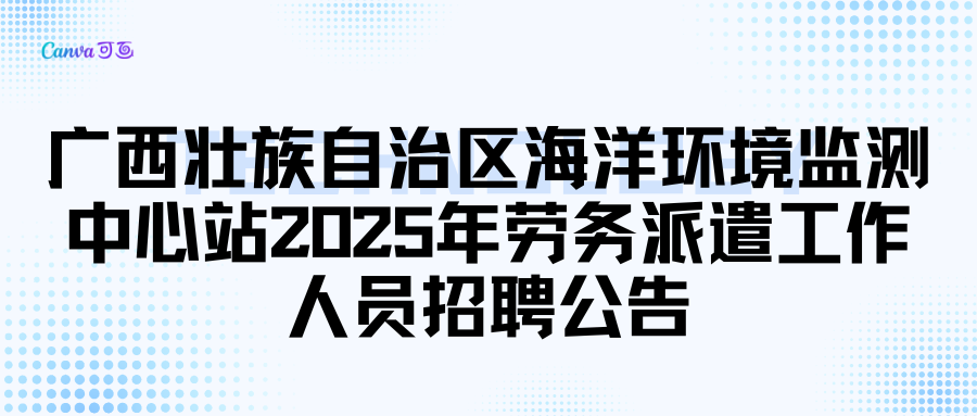 廣西壯族自治區(qū)海洋環(huán)境監(jiān)測(cè)中心站2025年勞務(wù)派遣工作人員招聘公告